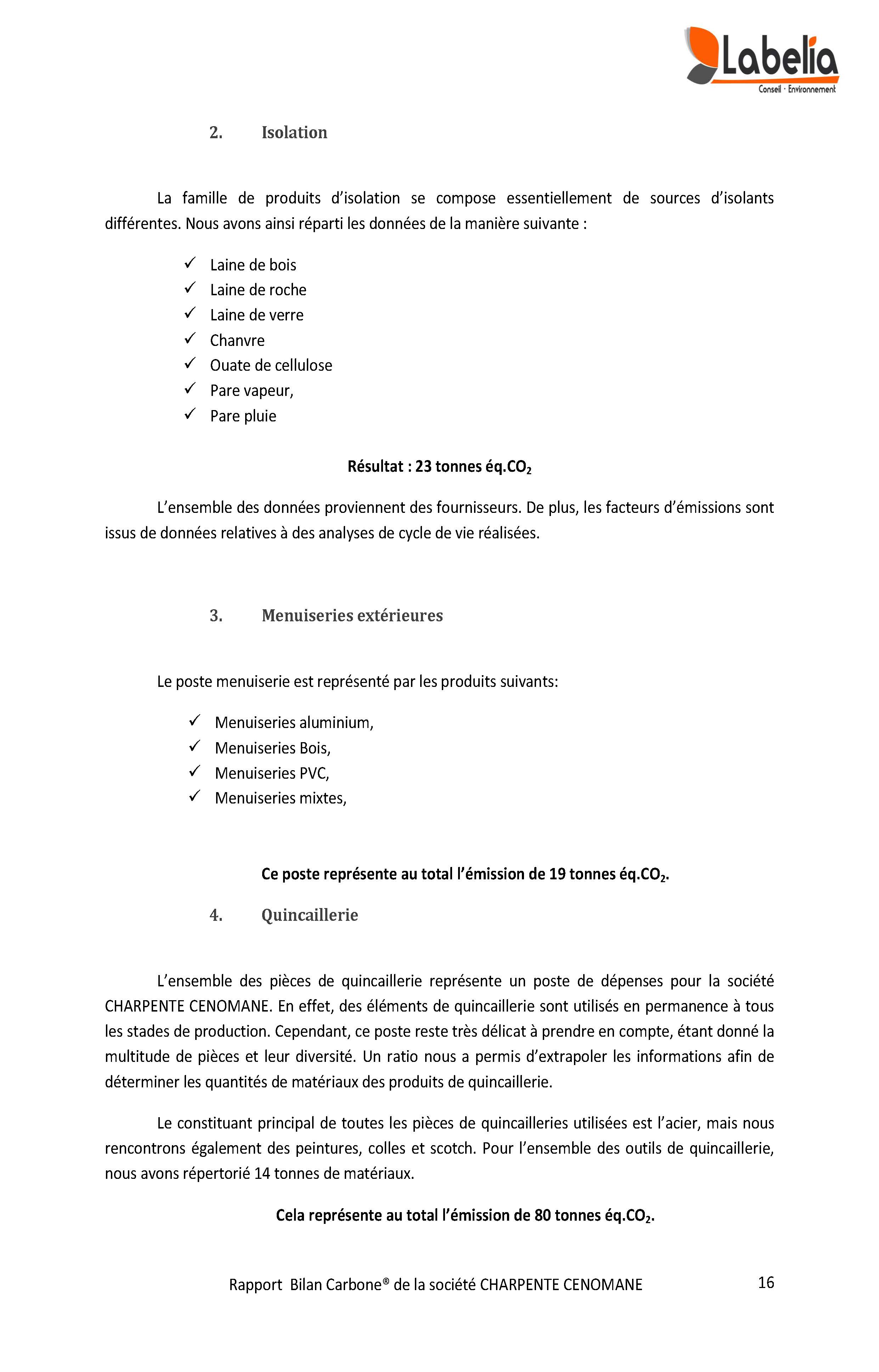 Rapport Bilan Carbone 2013 Page 16