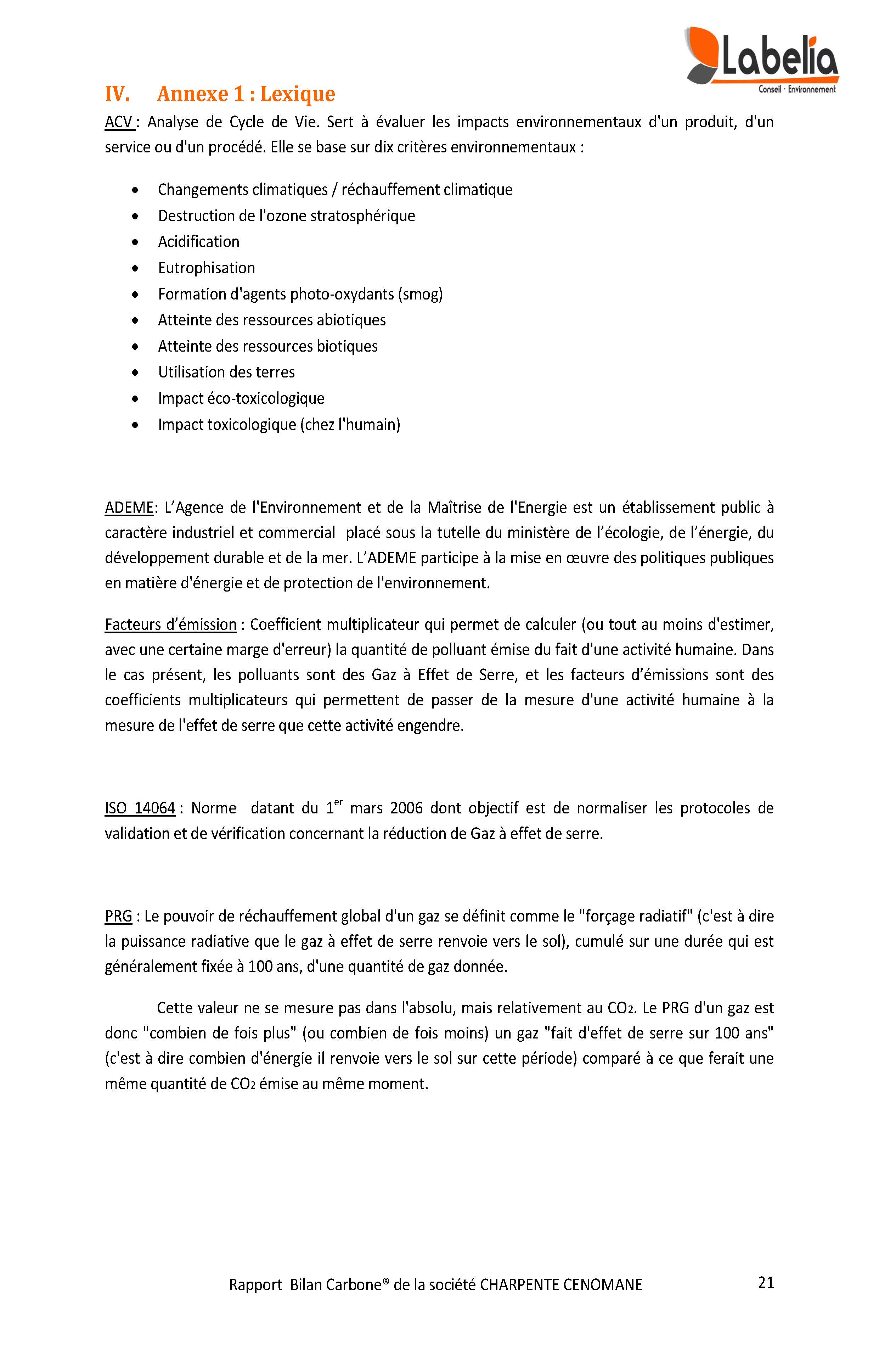 Rapport Bilan Carbone 2013 Page 21
